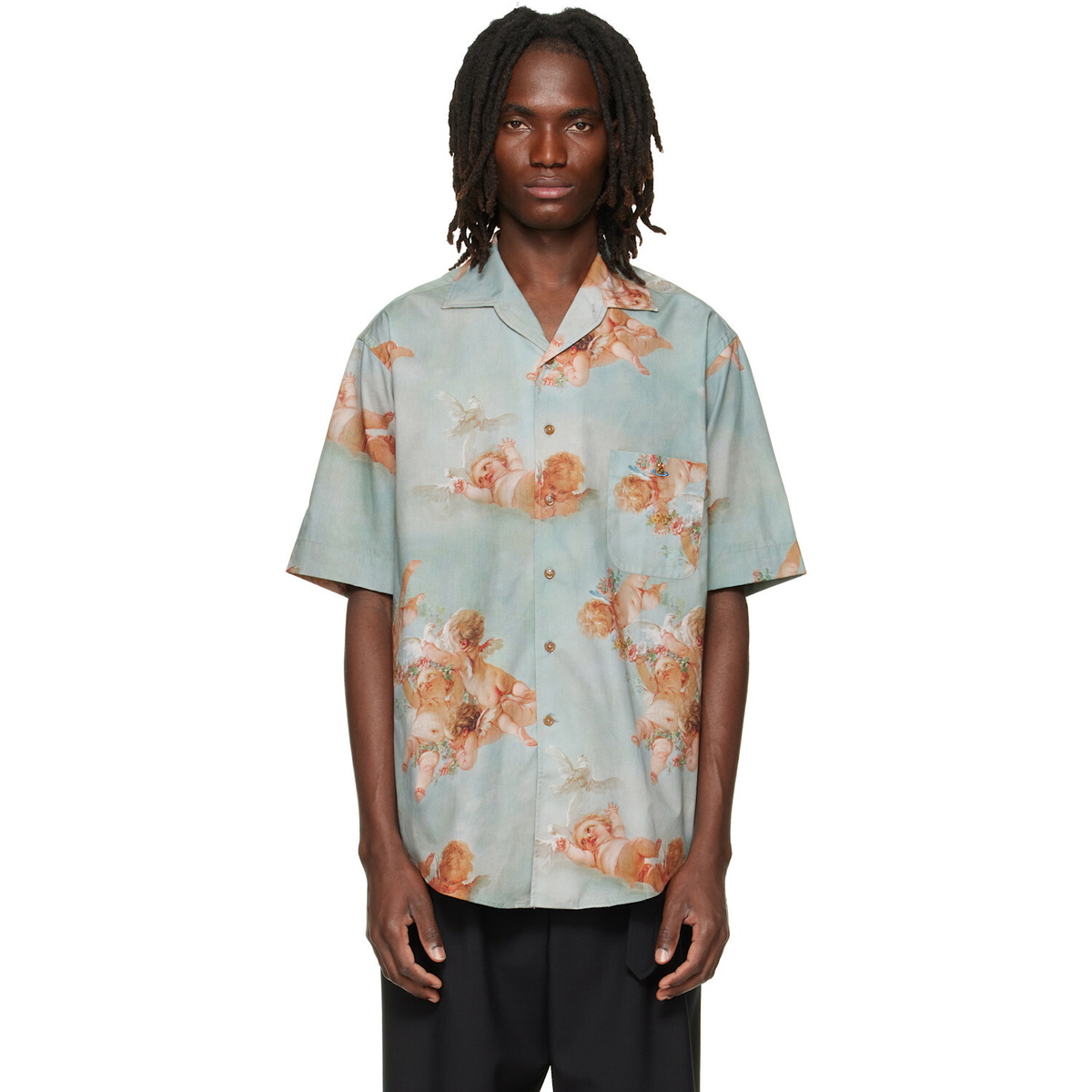 Vivienne Westwood Orange Flames Print Francis Shirt Vivienne Westwood