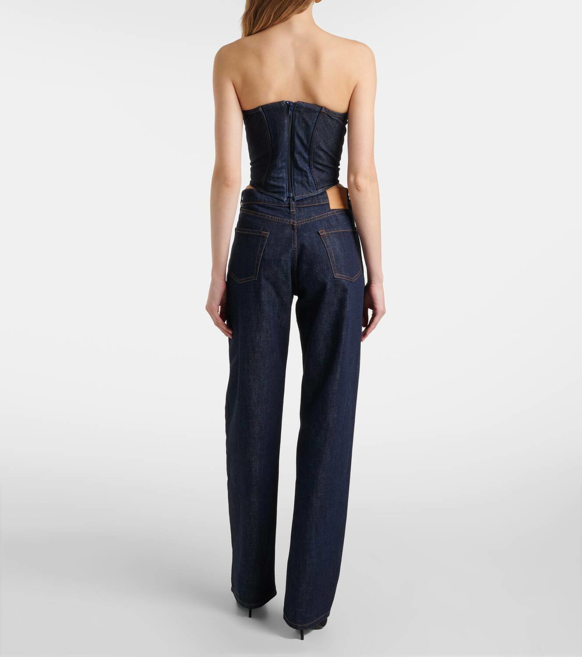 Magda Butrym RE25 denim corset top
