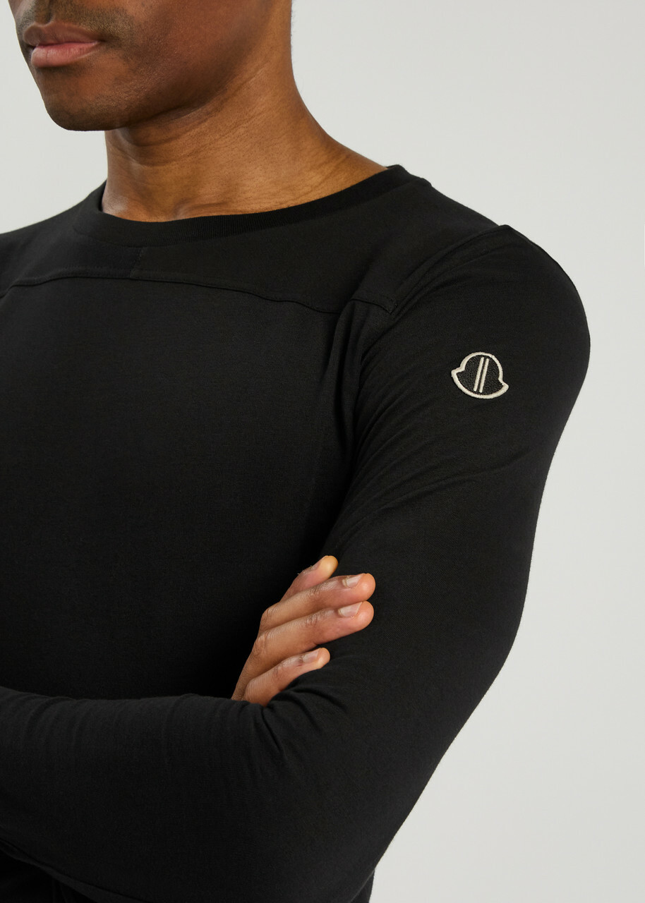 Rick Owens X Moncler Girder Logo-appliquéd Cotton T-shirt Black