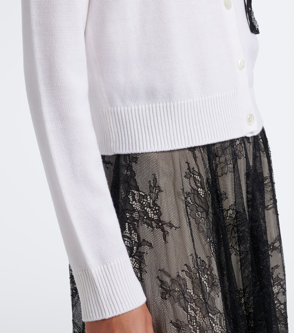Erdem Embellished wool cardigan