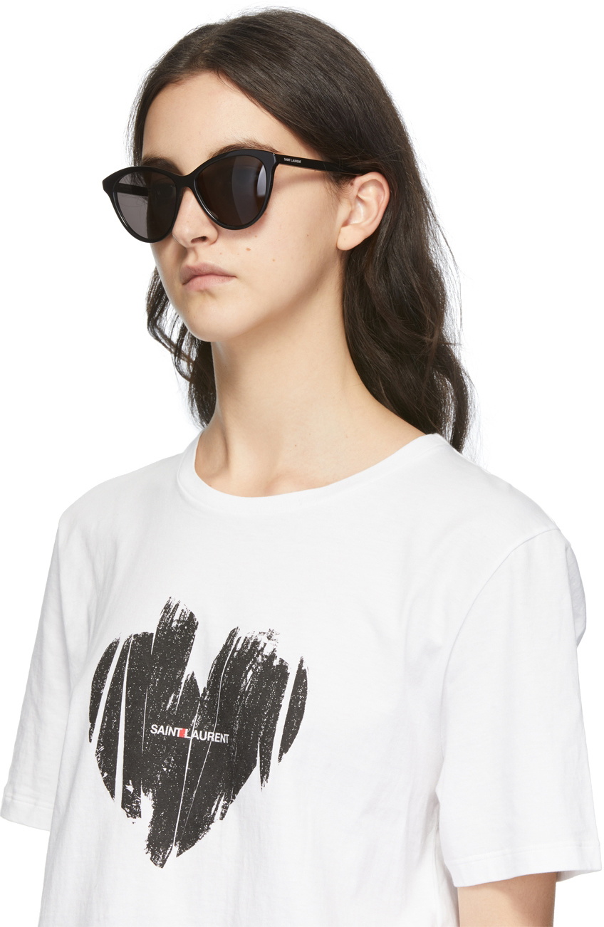 SAINT LAURENT キャットアイフレムサンクラス SL456 002 Saint Laurent Green Cat Eye Ladies Sunglasses SL 456 002 57