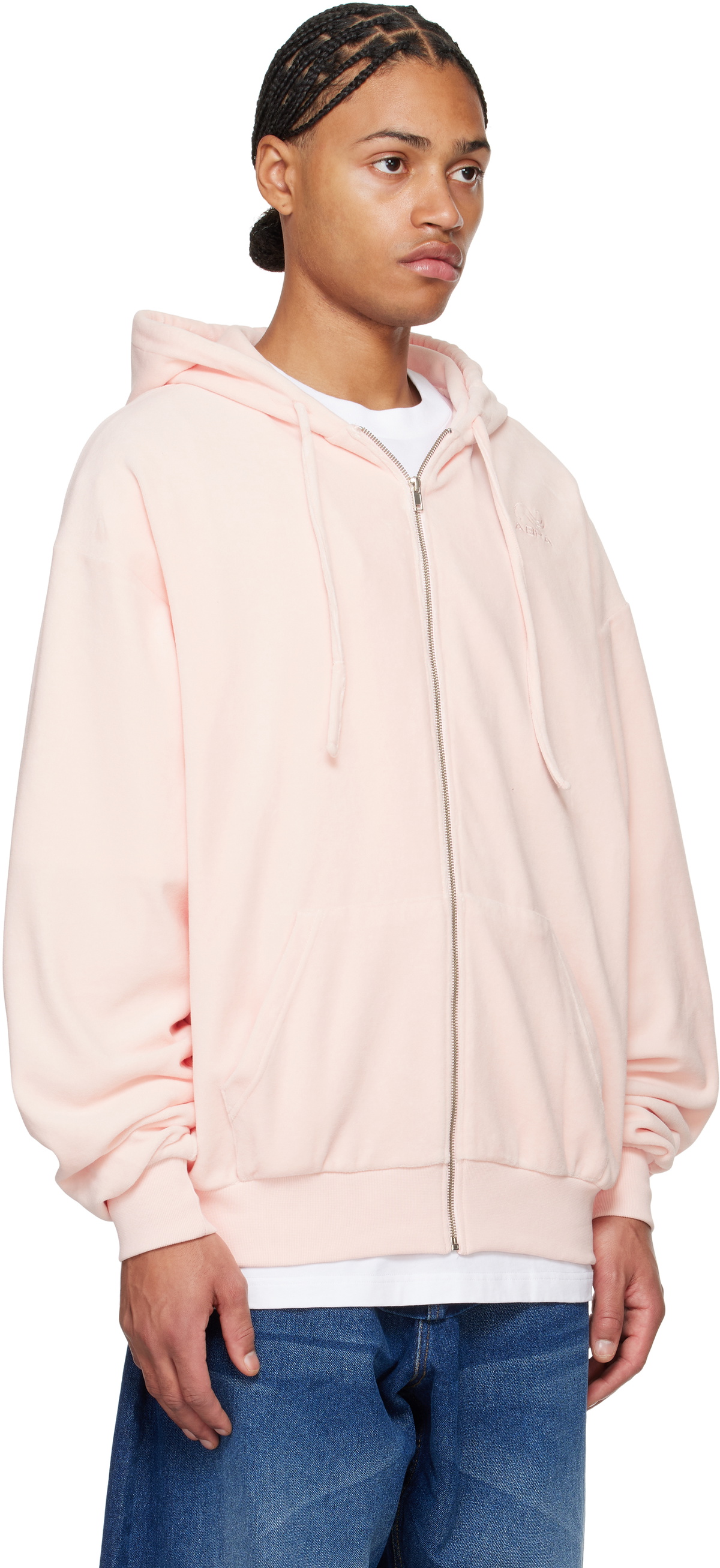 ABRA Pink Oversize Zipped Hoodie