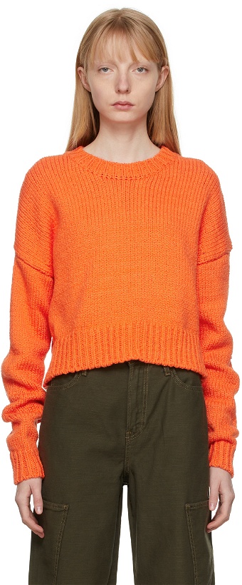 Photo: Frame Orange Oversized Crop Sweater