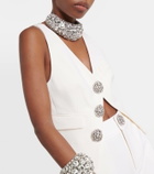 Area Embellished wool cropped vest