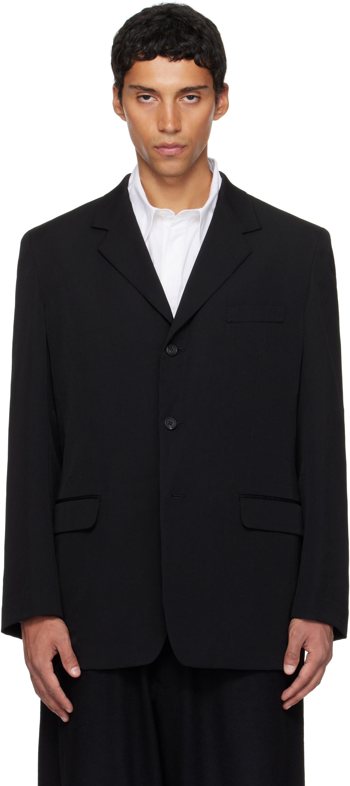 YOHJI YAMAMOTO Black Suit Gabardine CDH 3Buttons Blazer Yohji Yamamoto