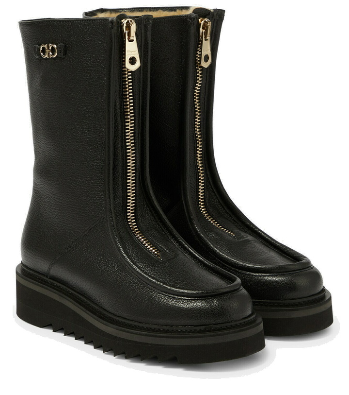 Photo: Ferragamo - Zip-up leather boots