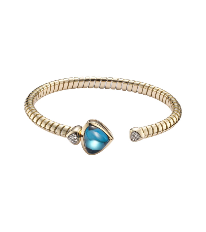 Photo: Marina B Trisolina Bypass 18kt gold bracelet with topaz and diamonds