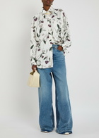 Stella Mccartney Cherry-print Silk Shirt Cream