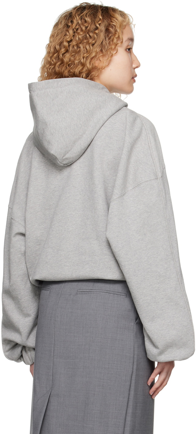 SRVC Gray Shoulder Pleat Hoodie