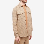 Portuguese Flannel Men's PP 2 Pocket Overshirt in Brown/Mustard