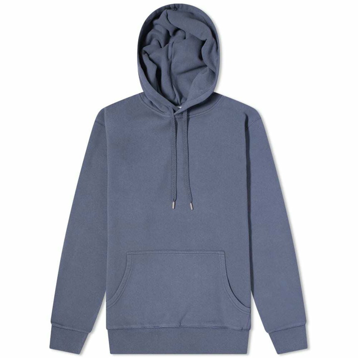 Photo: Sunspel Men's Loopback Overhead Hoody in Blue Slate