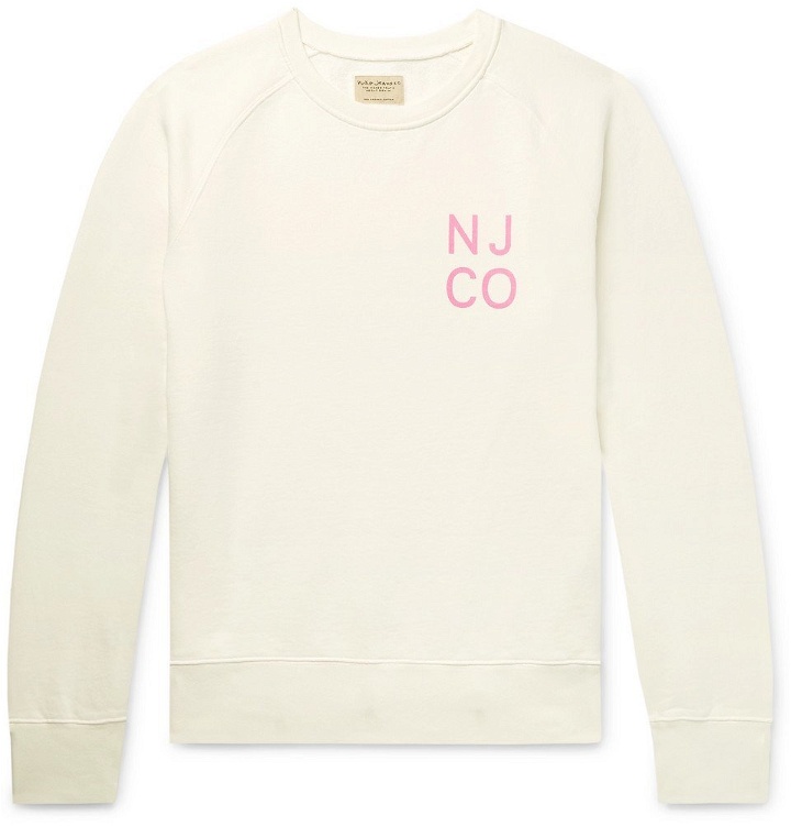 Photo: Nudie Jeans - Melvin Logo-Print Organic Loopback Cotton-Jersey Sweatshirt - White