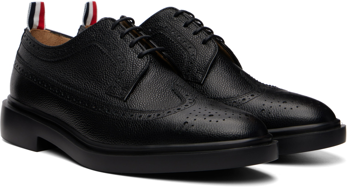 Thom Browne Black Pebble Grain Longwing Brogues