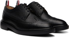 Thom Browne Black Pebble Grain Longwing Brogues
