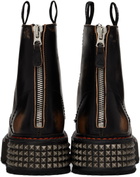 R13 Black Single Stack Lace-Up Boots
