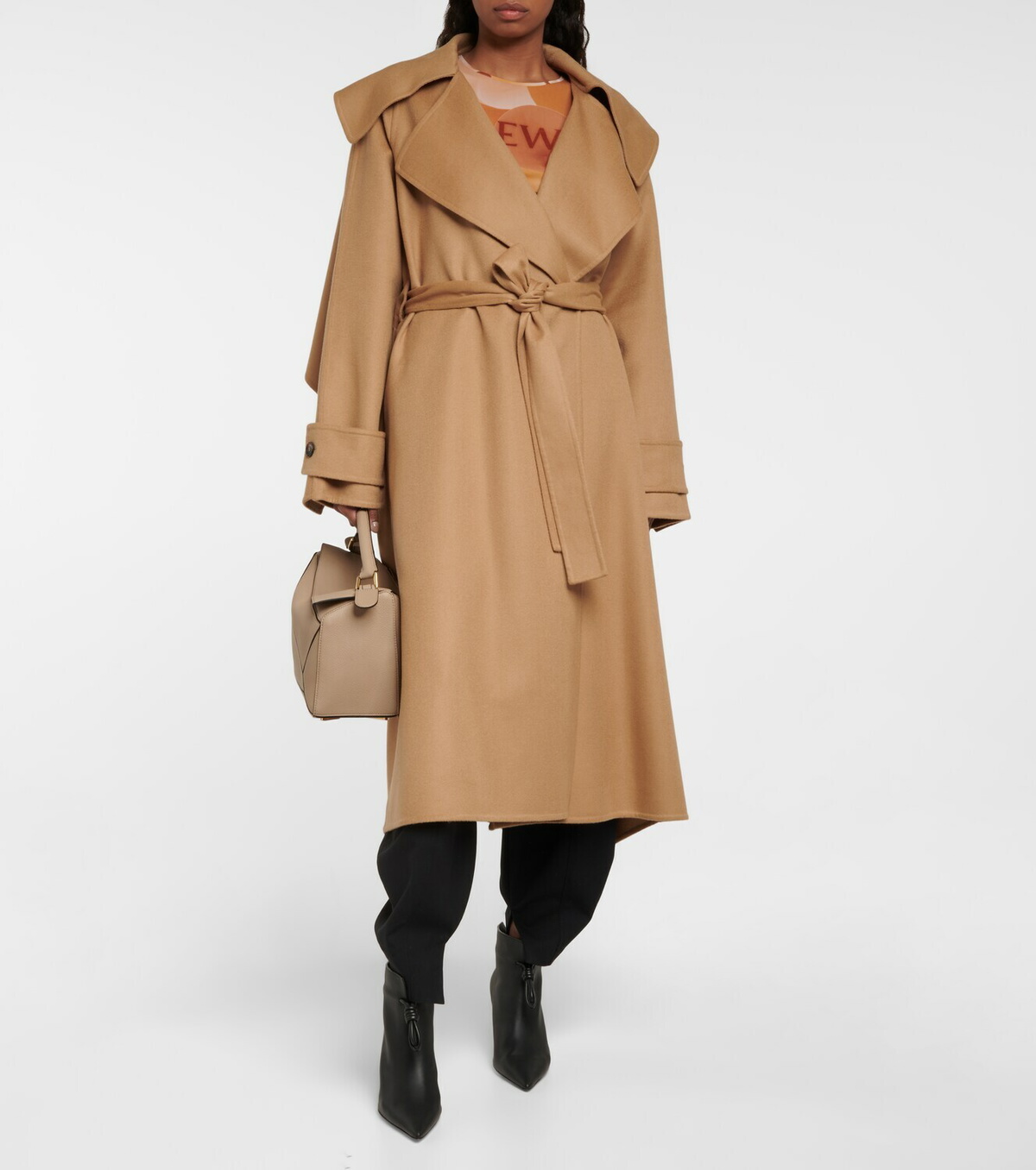 Loewe Belted wool and cashmere coat Loewe