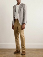 Canali - Wool, Silk and Linen-Blend Twill Suit Jacket - Neutrals