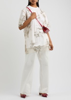 Marques' Almeida Floral Sequin-embellished Tulle and Cotton T-shirt White