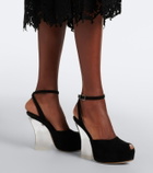 Fendi Suede platform peep-toe pumps