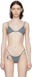 DU CIEL SSENSE Exclusive Grey Classis Bikini Top