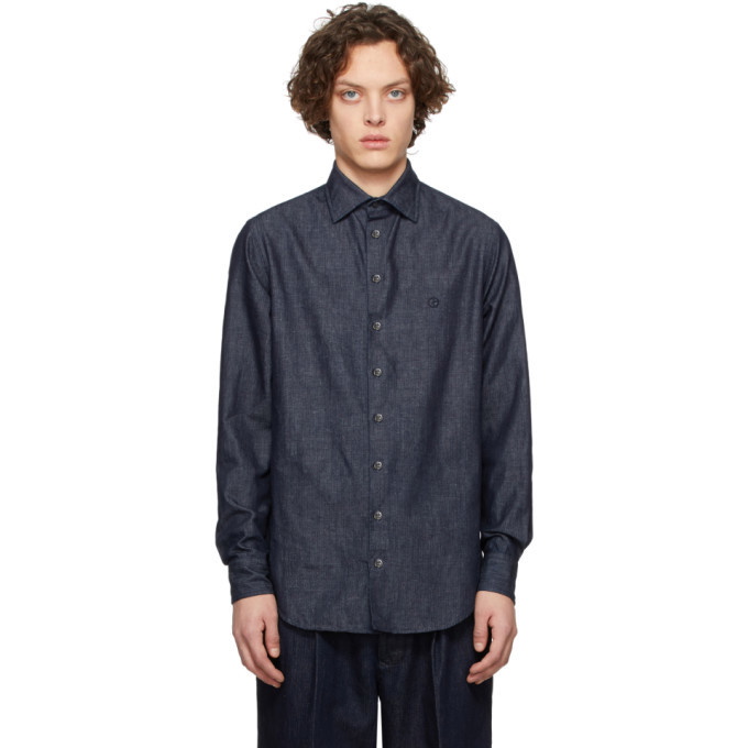 Photo: Giorgio Armani Indigo Exclusive Edition Herringbone Shirt