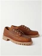 Yuketen - Angler Textured-Leather Boat Shoes - Brown