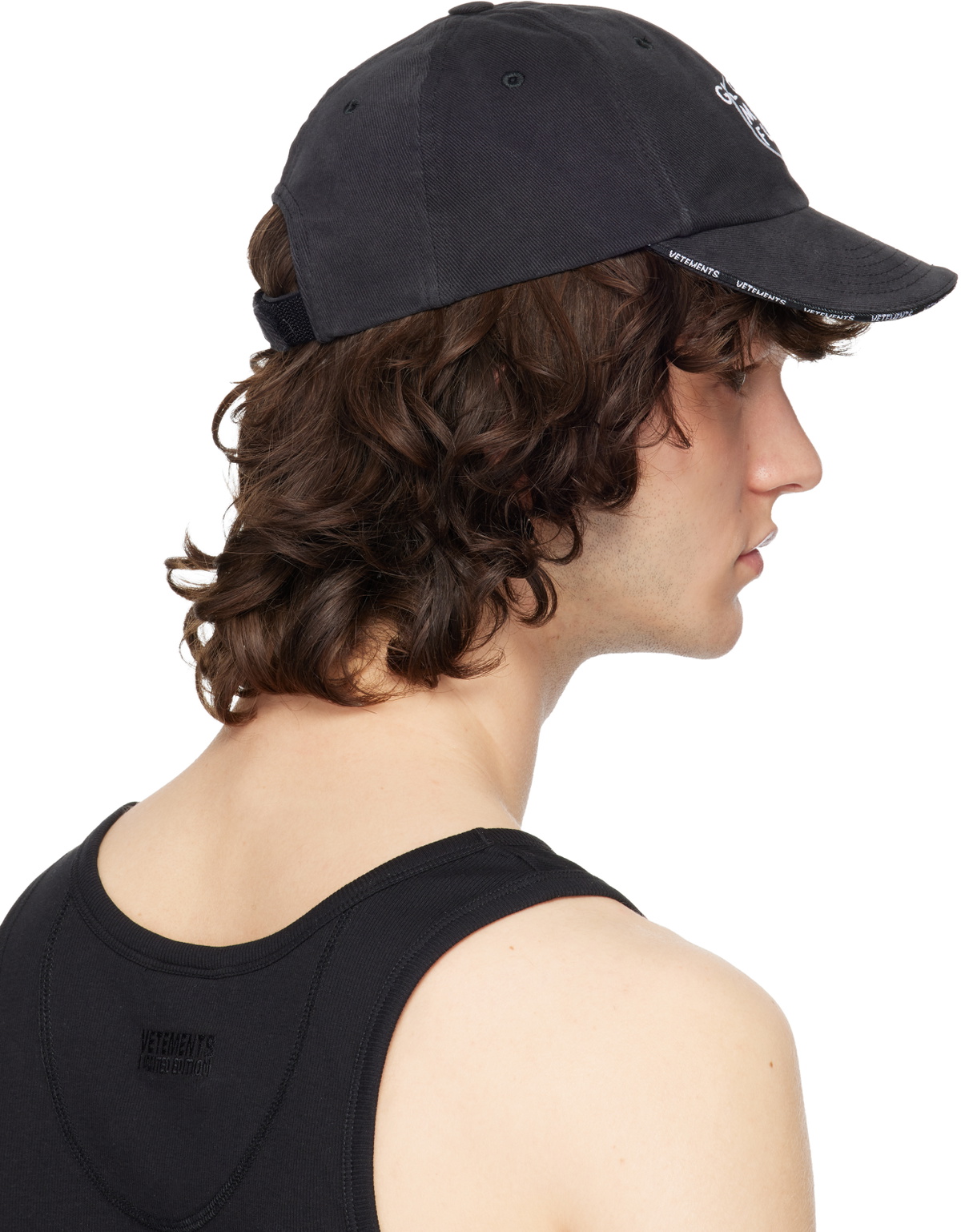 VETEMENTS Black 'Global MF' Cap