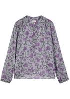 Isabel Marant étoile Maria Printed Cotton Blouse Lilac