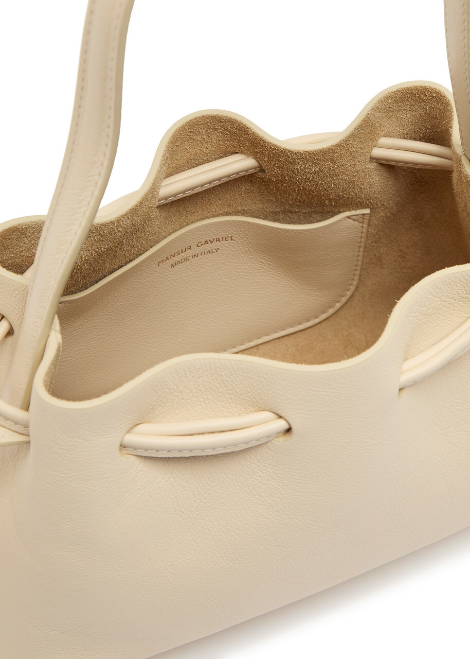 Mansur Gavriel Drawstring Leather Pouch - Ivory - One Size
