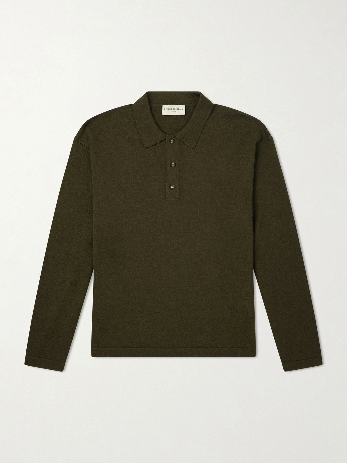 Officine Générale - Bay Merino Wool Polo Shirt - Green