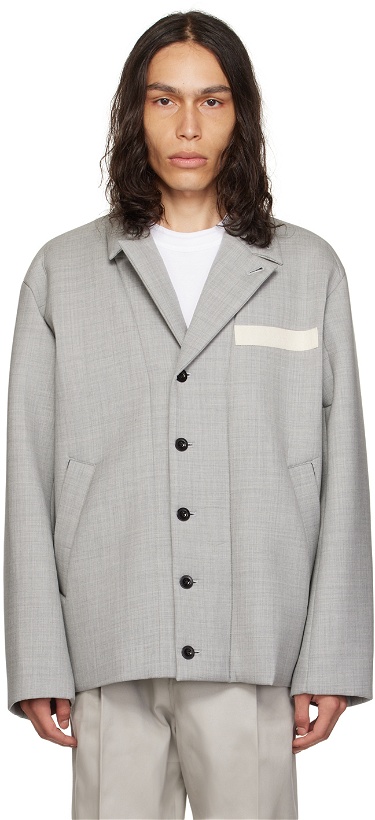 Photo: sacai Gray Suiting Bonding Jacket