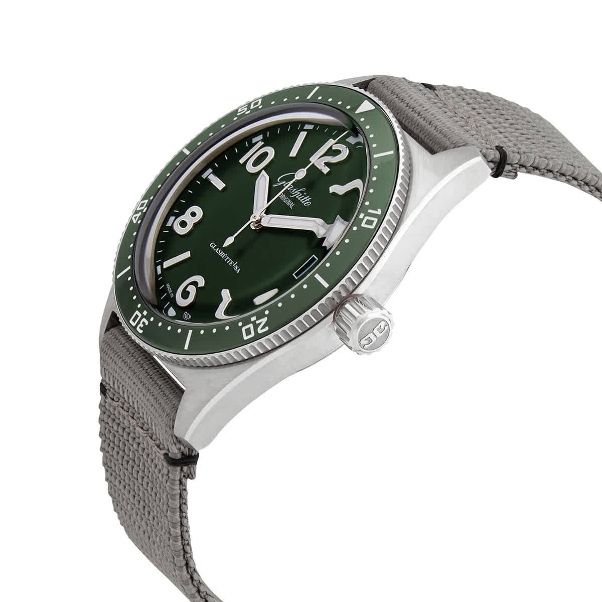Glashutte Original SeaQ Automatic Green Dial Mens Watch 1-39-11-13-83-08
