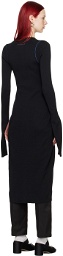 MM6 Maison Margiela Black Inverted Seam Midi Dress