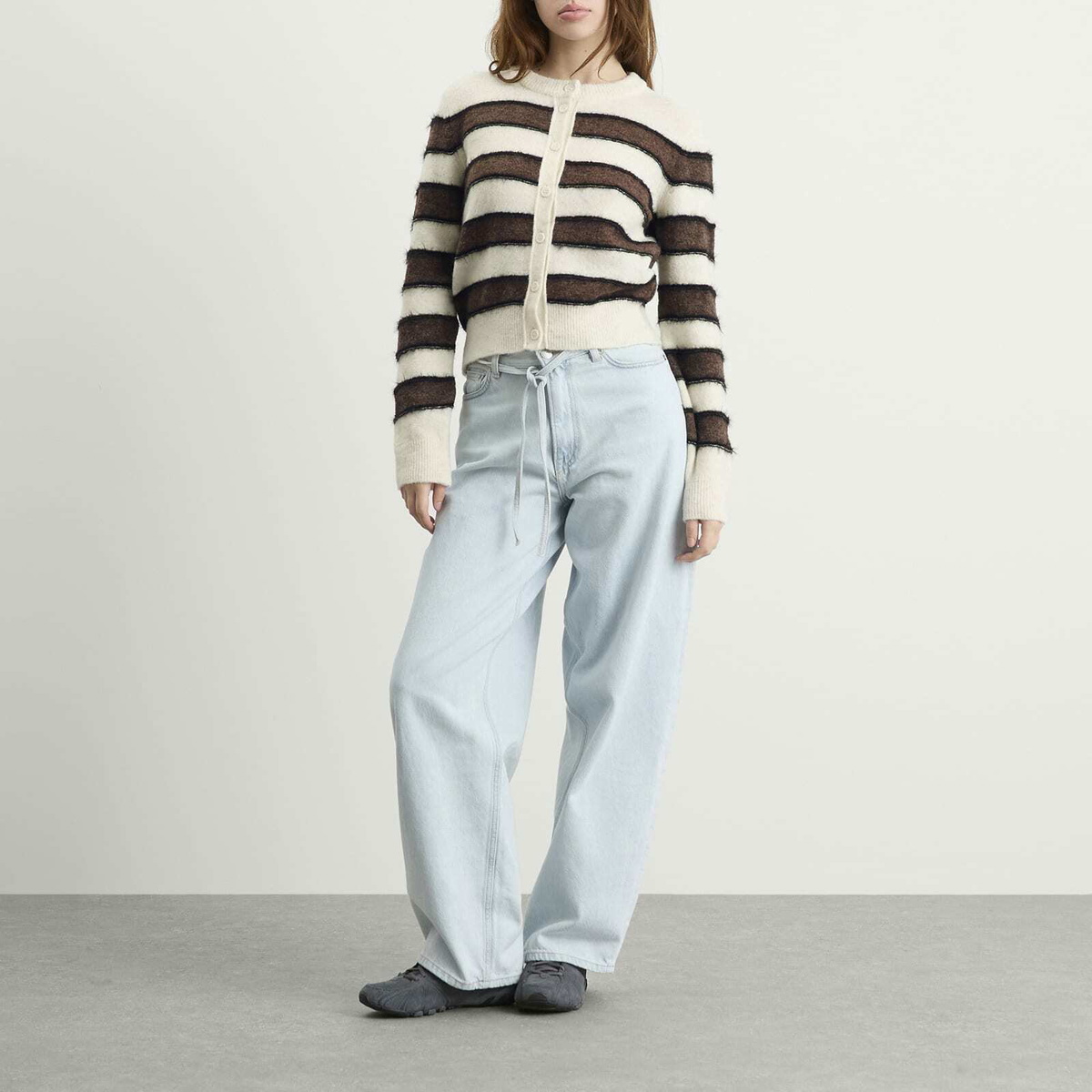 Samsøe Samsøe Women's Sacian Cardigan in Black Coffee Stripe