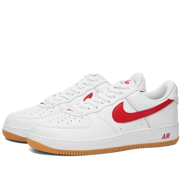 Photo: Nike Men's Air Force 1 Low Retro Sneakers in White/Red