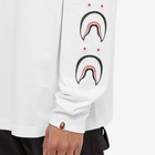 A Bathing Ape Men's Long Sleeve Busy Shark Relaxed Fit T-Shirt in White