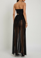 Nensi Dojaka Corset-style Strapless Mesh Gown Black