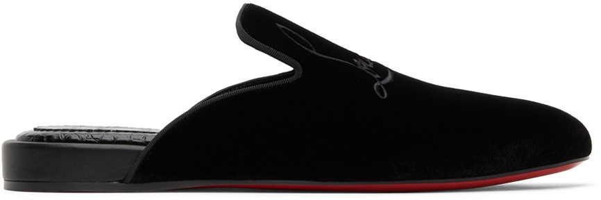Christian Louboutin Coolito Embroidered Logo Slipper Mule in Black at Nordstrom, Size 9Us
