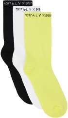1017 ALYX 9SM Three-Pack Multicolor Socks