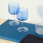 HAY Tint Wine Glass - Set of 2 in Blue/Clear 