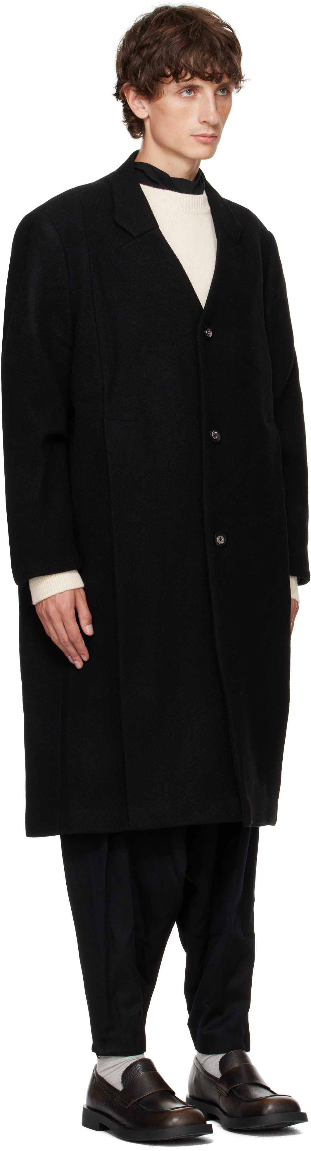 ADER error Black Pleated Coat ADER error
