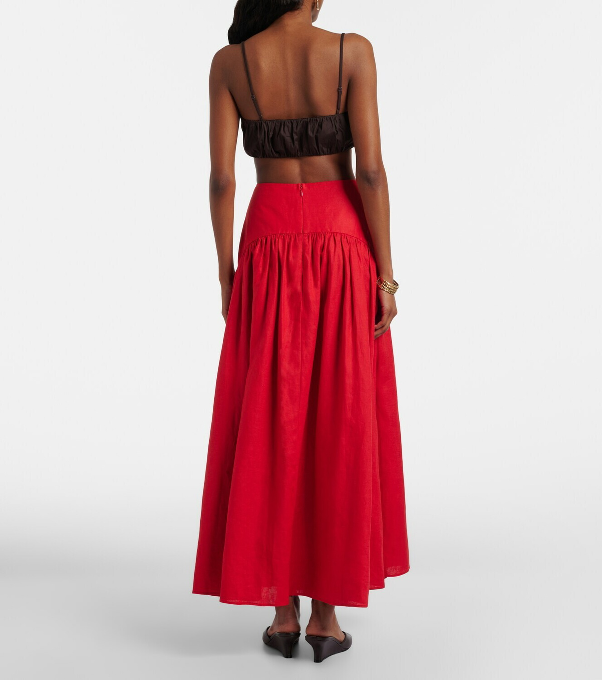 Staud Procida linen maxi skirt