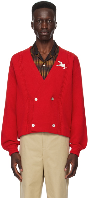 Photo: Bode Red Double-Breasted Cardigan