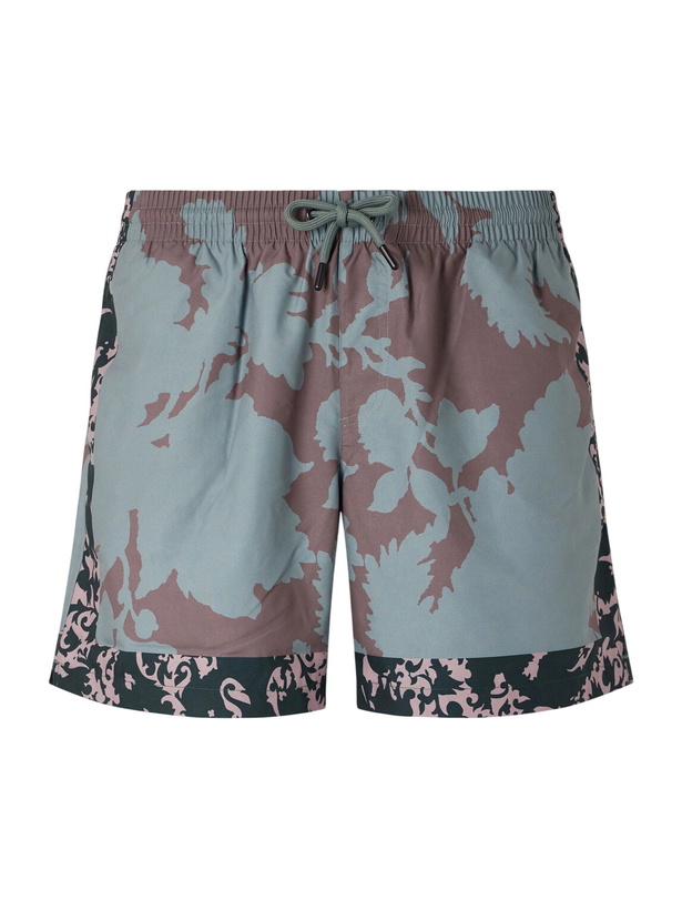 Photo: Dries Van Noten - Straight-Leg Mid-Length Printed Swim Shorts - Blue