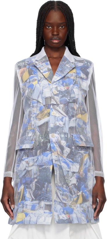 Photo: Comme des Garçons White & Multicolor Layered Jacket