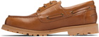 Studio Nicholson Tan Guston Leather Boat Shoes