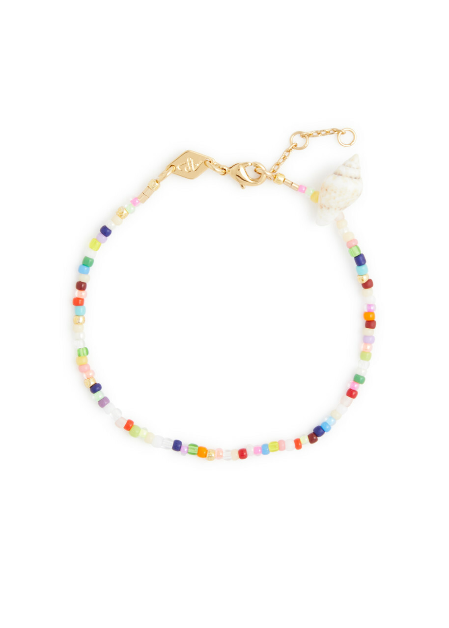 Anni LU Fiesta Shell 18kt Gold-plated Beaded Bracelet - Multicoloured 1 - One Size