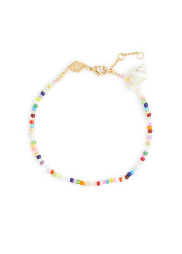 Photo: Anni LU Fiesta Shell 18kt Gold-plated Beaded Bracelet - Multicoloured 1 - One Size