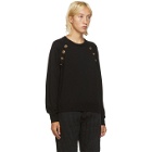 Versace Black Wool Button Sweater