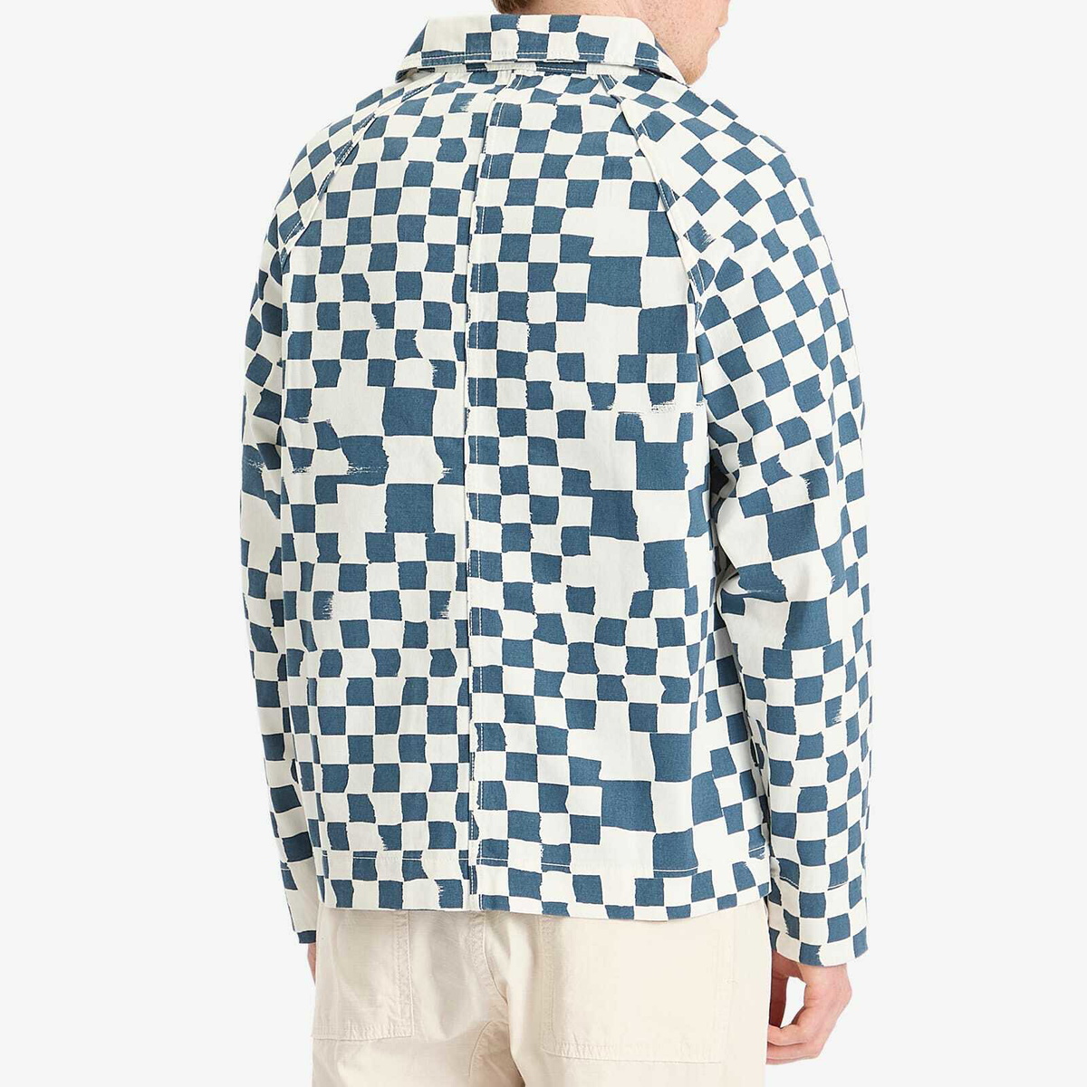 Service Works Men's Drill Printed Foh Jacket in Teal Checker
